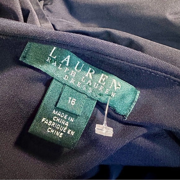 NWT Lauren Ralph Lauren ‘Taffeta-Skirt Dress’ in “Lighthouse Navy” Plus Size 16 - Picture 4 of 16